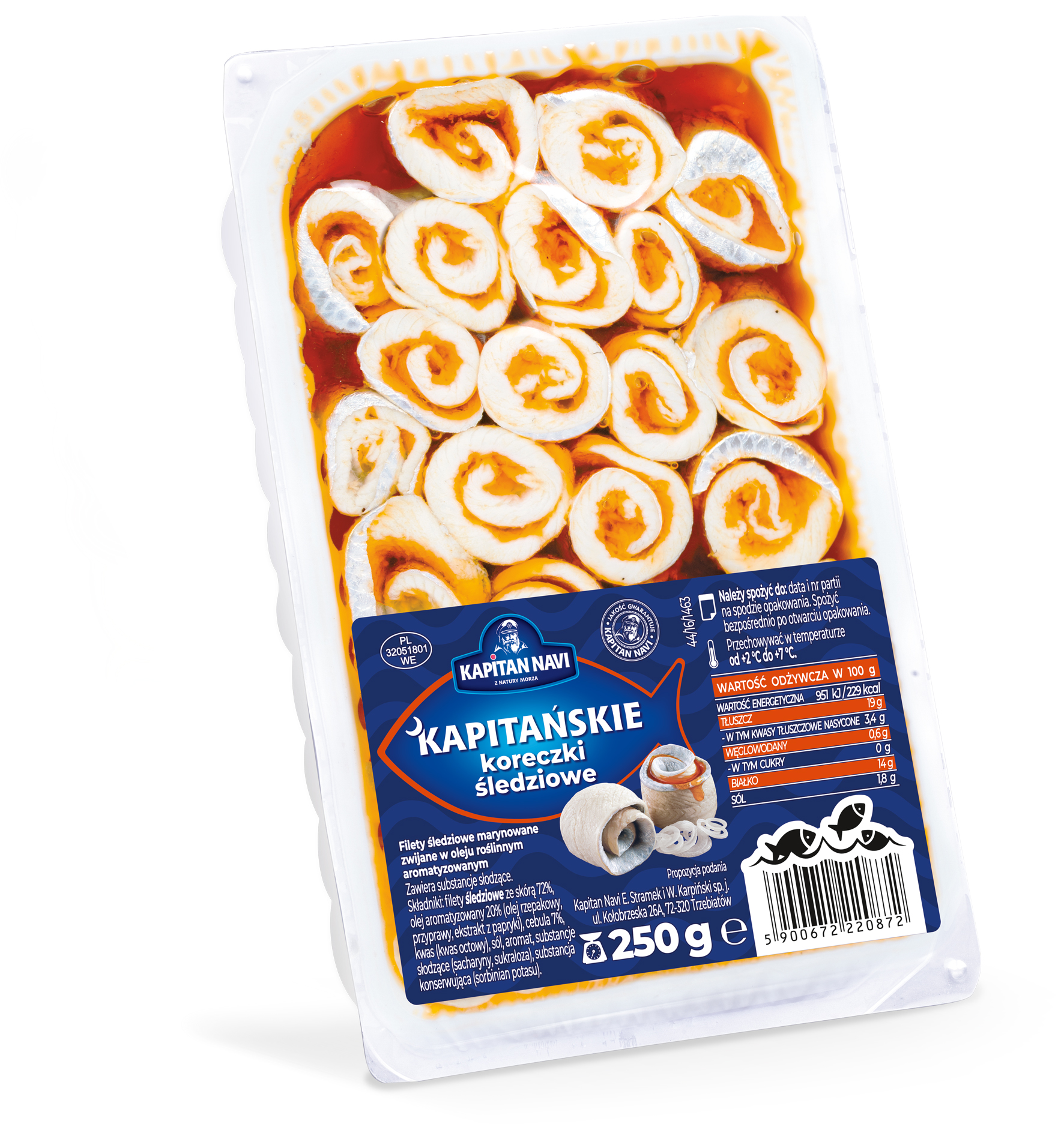 Kapitanskie koreczki sledziowe 250